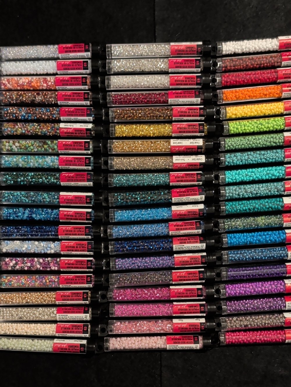 John Bead sz 6/0 Czech Glass Seed Beads 57 Tubes of Matte, Luster, Mix, SL, AB